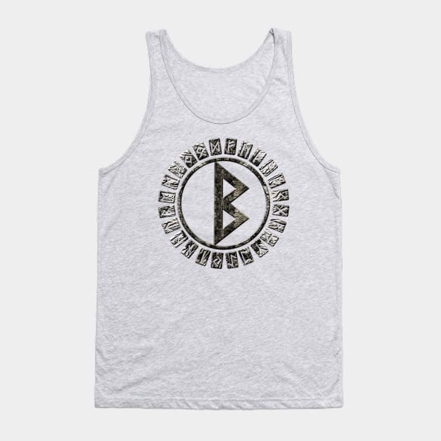 Berkana Rune and Alphabet on Birch Tank Top by Nartissima